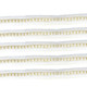 12mm Ivory Pearl Beaded Lustrous Lace Ribbon Gold Fringe - 1m